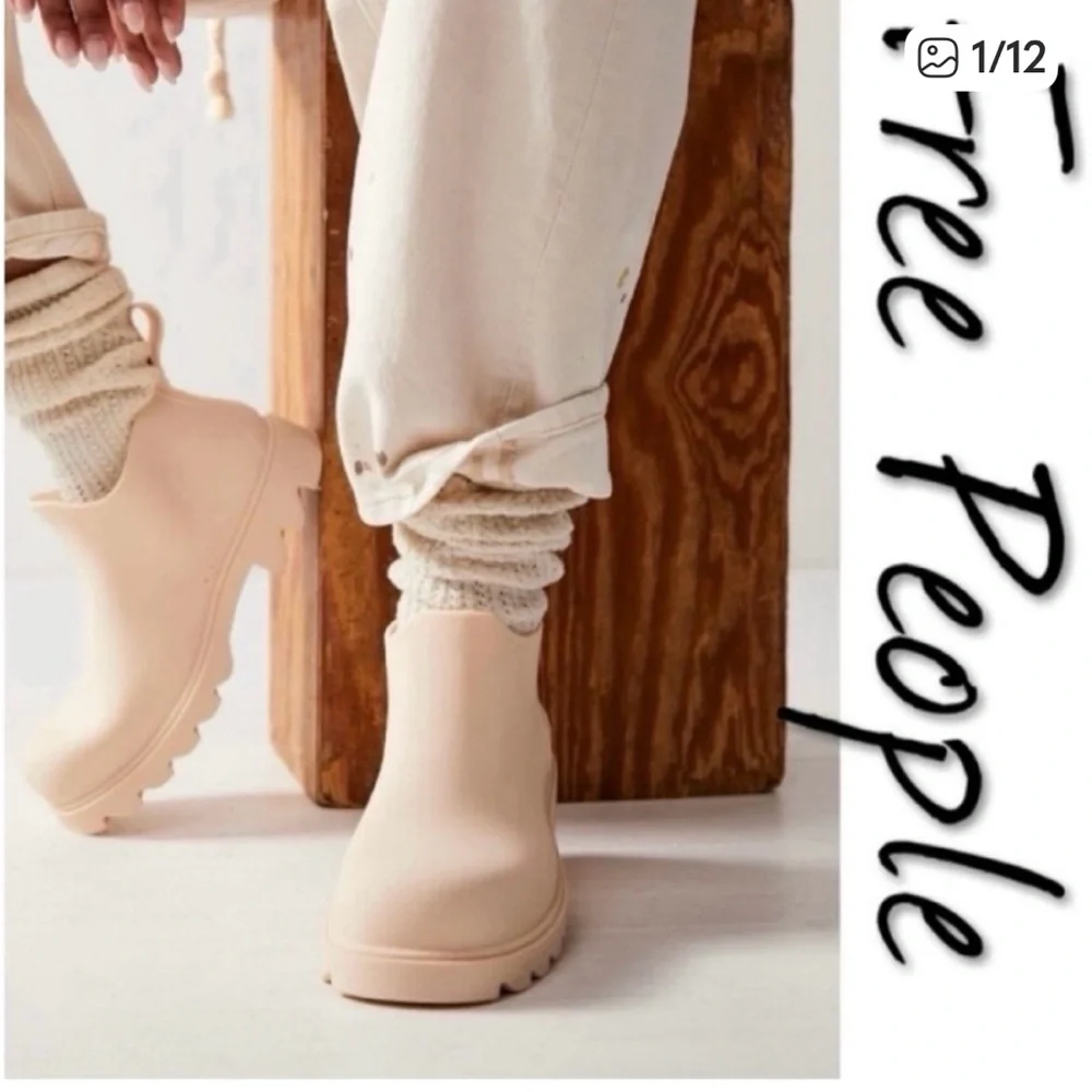 Free People High street rain boot in Parchment beige Size 10 - Picture 1 of 9